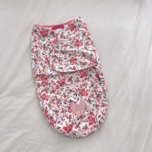 Betsey Johnson Other - Betsy Johnson NWOT floral velcro swaddle pink white newborn